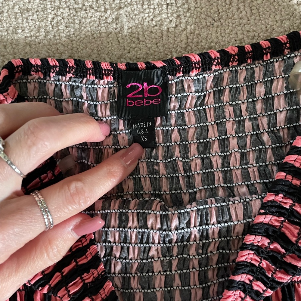 2B Bebe Strapless Striped Dress - Picture 2 of 2